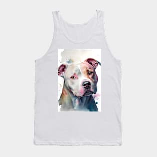 A Brown and White Pit Bull Terrier Tank Top